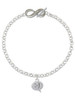 Silver Plated Emoticon :-) - Smiling - Custom Engraved Infinity Toggle Bracelet: Personalized Jewelry Gift - Names, Initials, Dates, Bible Verses