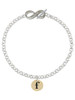 Gold-tone Disc 1/2'' Initial - f - Custom Engraved Infinity Toggle Bracelet: Personalized Jewelry Gift - Names, Initials, Dates, Bible Verses