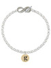 Gold-tone Disc 1/2'' Initial - g - Custom Engraved Infinity Toggle Bracelet: Personalized Jewelry Gift - Names, Initials, Dates, Bible Verses
