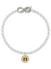 Gold-tone Disc 1/2'' Initial - n - Custom Engraved Infinity Toggle Bracelet: Personalized Jewelry Gift - Names, Initials, Dates, Bible Verses
