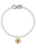Gold-tone Disc 1/2'' Initial - r - Custom Engraved Infinity Toggle Bracelet: Personalized Jewelry Gift - Names, Initials, Dates, Bible Verses