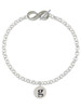 Silver Plated Disc Initial - g - Custom Engraved Infinity Toggle Bracelet: Personalized Jewelry Gift - Names, Initials, Dates, Bible Verses
