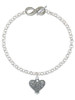 Antiqued Snake Print Heart - Custom Engraved Infinity Toggle Bracelet: Personalized Jewelry Gift - Names, Initials, Dates, Bible Verses