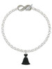 Black Dress - Custom Engraved Infinity Toggle Bracelet: Personalized Jewelry Gift - Names, Initials, Dates, Bible Verses