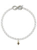 Gold-tone Mini Fleur de Lis - Custom Engraved Infinity Toggle Bracelet: Personalized Jewelry Gift - Names, Initials, Dates, Bible Verses