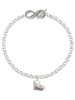 Silver Plated Cheer Heart with AB Crystal - Custom Engraved Infinity Toggle Bracelet: Personalized Jewelry Gift - Names, Initials, Dates, Bible Verses