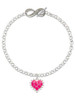 Silver Plated Hot Pink Giraffe Print Heart - Custom Engraved Infinity Toggle Bracelet: Personalized Jewelry Gift - Names, Initials, Dates, Bible Verses