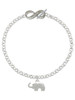 Silver Plated Elephant with Crystal Eyes - Custom Engraved Infinity Toggle Bracelet: Personalized Jewelry Gift - Names, Initials, Dates, Bible Verses