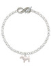 Silver Plated Flat Scottie Dog - Custom Engraved Infinity Toggle Bracelet: Personalized Jewelry Gift - Names, Initials, Dates, Bible Verses