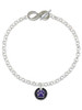 Silver Plated Purple Paw on Black Disc - Custom Engraved Infinity Toggle Bracelet: Personalized Jewelry Gift - Names, Initials, Dates, Bible Verses