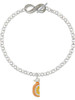 3-D Enamel Orange Slice - Custom Engraved Infinity Toggle Bracelet: Personalized Jewelry Gift - Names, Initials, Dates, Bible Verses