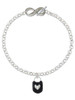 Silver Plated Black Enamel Lock with Clear Crystals - Custom Engraved Infinity Toggle Bracelet: Personalized Jewelry Gift - Names, Initials, Dates, Bible Verses