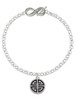 Silver Plated Black Chinese Blessing - Custom Engraved Infinity Toggle Bracelet: Personalized Jewelry Gift - Names, Initials, Dates, Bible Verses