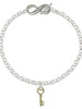 Gold-tone Open Heart Key - Custom Engraved Infinity Toggle Bracelet: Personalized Jewelry Gift - Names, Initials, Dates, Bible Verses
