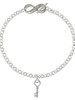 Silver Plated Open Heart Key - Custom Engraved Infinity Toggle Bracelet: Personalized Jewelry Gift - Names, Initials, Dates, Bible Verses