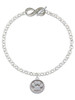 Silver Plated Paw - Round Seal - Custom Engraved Infinity Toggle Bracelet: Personalized Jewelry Gift - Names, Initials, Dates, Bible Verses