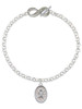 Silver Plated Awareness Ribbon - Oval Seal - Custom Engraved Infinity Toggle Bracelet: Personalized Jewelry Gift - Names, Initials, Dates, Bible Verses