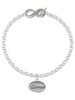 Silver Plated Dream - Oval Seal - Custom Engraved Infinity Toggle Bracelet: Personalized Jewelry Gift - Names, Initials, Dates, Bible Verses