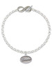Silver Plated Believe - Oval Seal - Custom Engraved Infinity Toggle Bracelet: Personalized Jewelry Gift - Names, Initials, Dates, Bible Verses