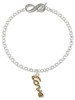 Gold-tone Crystal Script ''Love'' - Custom Engraved Infinity Toggle Bracelet: Personalized Jewelry Gift - Names, Initials, Dates, Bible Verses