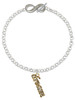 Gold-tone Crystal Script ''Dream'' - Custom Engraved Infinity Toggle Bracelet: Personalized Jewelry Gift - Names, Initials, Dates, Bible Verses