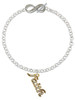 Gold-tone Crystal Script ''Faith'' - Custom Engraved Infinity Toggle Bracelet: Personalized Jewelry Gift - Names, Initials, Dates, Bible Verses