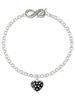 Silver Plated Black Resin Heart with Clear Crystals in Frame - Custom Engraved Infinity Toggle Bracelet: Personalized Jewelry Gift - Names, Initials, Dates, Bible Verses