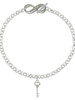 Silver Plated Small Clear AB Crystals Oval Key - Custom Engraved Infinity Toggle Bracelet: Personalized Jewelry Gift - Names, Initials, Dates, Bible Verses