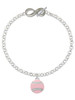 Silver Plated Pink Tennis Ball with Clear Crystals - Custom Engraved Infinity Toggle Bracelet: Personalized Jewelry Gift - Names, Initials, Dates, Bible Verses
