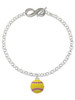 Silver Plated Optic Yellow Softball with Red Crystal Stitching - Custom Engraved Infinity Toggle Bracelet: Personalized Jewelry Gift - Names, Initials, Dates, Bible Verses