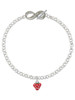 Silver Plated Mini Red Strawberry with Clear Crystals - Custom Engraved Infinity Toggle Bracelet: Personalized Jewelry Gift - Names, Initials, Dates, Bible Verses