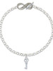 Silver Plated Mini Open Peace Heart Key - Custom Engraved Infinity Toggle Bracelet: Personalized Jewelry Gift - Names, Initials, Dates, Bible Verses