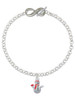 Silver Plated Snowman with Red Scarf - Custom Engraved Infinity Toggle Bracelet: Personalized Jewelry Gift - Names, Initials, Dates, Bible Verses