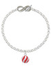 Silver Plated 3-D Red Striped Christmas Ornament - Custom Engraved Infinity Toggle Bracelet: Personalized Jewelry Gift - Names, Initials, Dates, Bible Verses