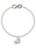 Silver Plated Naughty or Nice Heart with Crystals - Custom Engraved Infinity Toggle Bracelet: Personalized Jewelry Gift - Names, Initials, Dates, Bible Verses