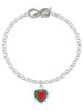 Red, Green Heart with White Ruffles - Custom Engraved Infinity Toggle Bracelet: Personalized Jewelry Gift - Names, Initials, Dates, Bible Verses