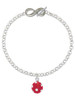 Silver Plated 3-D Frosted Red Resin Ornament with Crystals - Custom Engraved Infinity Toggle Bracelet: Personalized Jewelry Gift - Names, Initials, Dates, Bible Verses