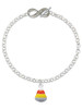 Silver Plated 3-D Enamel Candy Corn - Custom Engraved Infinity Toggle Bracelet: Personalized Jewelry Gift - Names, Initials, Dates, Bible Verses