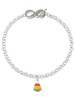 Silver Plated Small 3-D Enamel Candy Corn - Custom Engraved Infinity Toggle Bracelet: Personalized Jewelry Gift - Names, Initials, Dates, Bible Verses