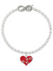Silver Plated Red Enamel Heart with Paw Prints - Custom Engraved Infinity Toggle Bracelet: Personalized Jewelry Gift - Names, Initials, Dates, Bible Verses
