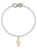 Gold-tone Medium Clef with Crystal - Custom Engraved Infinity Toggle Bracelet: Personalized Jewelry Gift - Names, Initials, Dates, Bible Verses