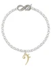 Gold-tone Bass Clef - Custom Engraved Infinity Toggle Bracelet: Personalized Jewelry Gift - Names, Initials, Dates, Bible Verses
