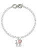 Love with Pink Softball - Custom Engraved Infinity Toggle Bracelet: Personalized Jewelry Gift - Names, Initials, Dates, Bible Verses