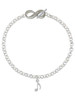 Silver Plated Mini Eighth Note - Custom Engraved Infinity Toggle Bracelet: Personalized Jewelry Gift - Names, Initials, Dates, Bible Verses