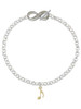 Gold-tone Mini Eighth Note - Custom Engraved Infinity Toggle Bracelet: Personalized Jewelry Gift - Names, Initials, Dates, Bible Verses