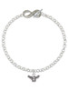 Silver Plated Small 3-D Bee - Custom Engraved Infinity Toggle Bracelet: Personalized Jewelry Gift - Names, Initials, Dates, Bible Verses
