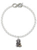 Two-tone Dragon with Crystals - Custom Engraved Infinity Toggle Bracelet: Personalized Jewelry Gift - Names, Initials, Dates, Bible Verses