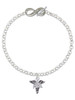 Silver Plated Therapist Caduceus - PTA - Custom Engraved Infinity Toggle Bracelet: Personalized Jewelry Gift - Names, Initials, Dates, Bible Verses