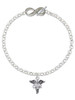 Silver Plated Nurse Caduceus - CNS - Custom Engraved Infinity Toggle Bracelet: Personalized Jewelry Gift - Names, Initials, Dates, Bible Verses