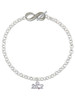 Silver Plated Marathon - 26.2 with Clear AB Crystal - Custom Engraved Infinity Toggle Bracelet: Personalized Jewelry Gift - Names, Initials, Dates, Bible Verses